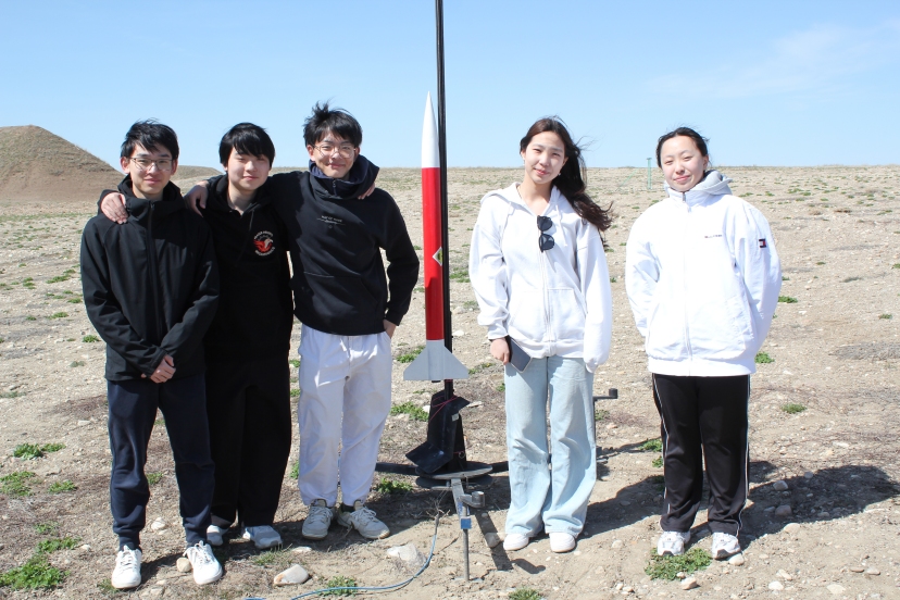 Student team at the launch pad